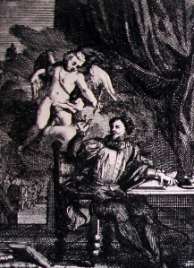 La primera imagen de Cervantes, en una traducción de sus Novelas Ejemplares (1705)